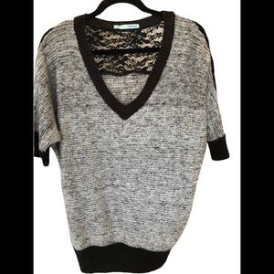 Lace and V -Neck Sweater